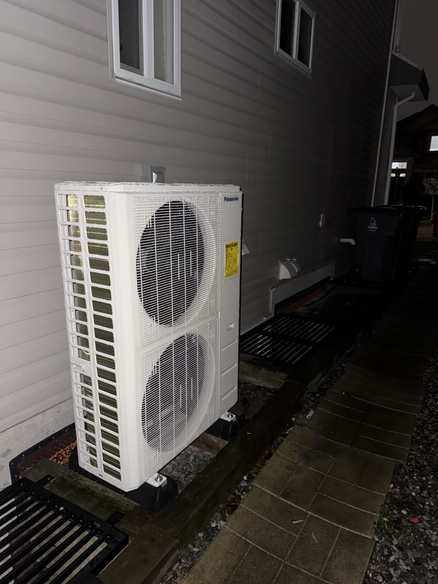 Heat pump condenser installation